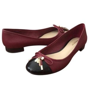 Coach Noella flats in Black Cherry/Black